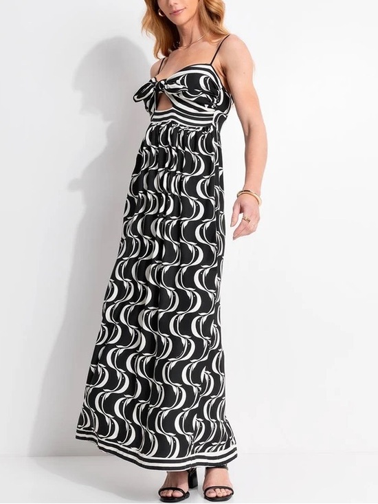 FARM Rio Dresses & Skirts - FARM Rio Brazil Copacabana Sidewalks Print Monochrome Midi Dress Size M (Medium)